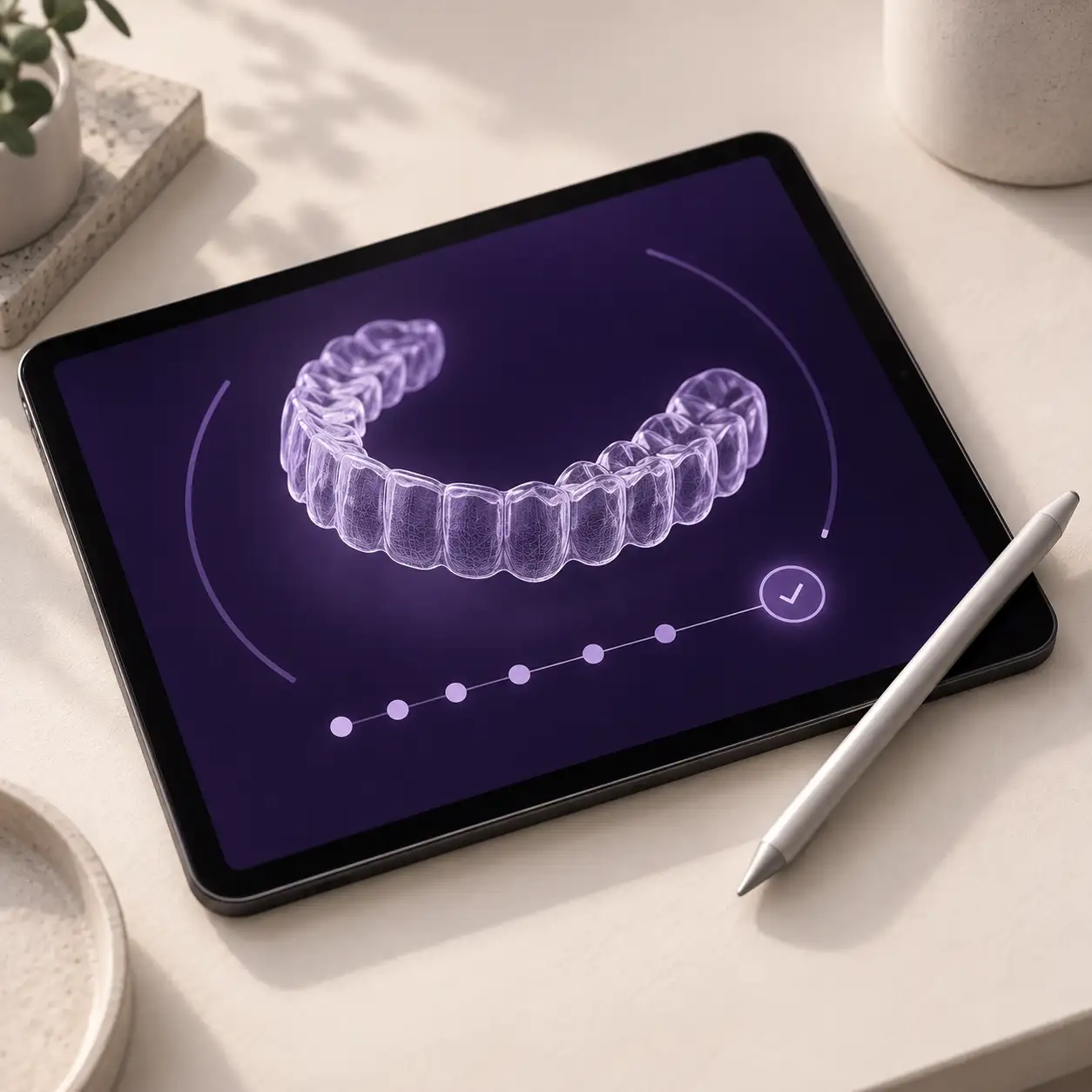 A treatment plan on a tablet, in an approved state.